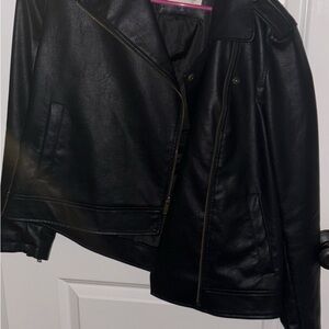 Universal Thread Black Faux Leather Moto Jacket